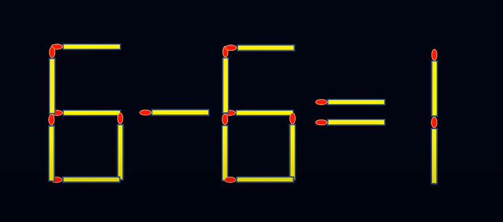 Thử tài IQ: Di chuyển một que diêm để 6-6=1 thành phép tính đúng - Ảnh 1.
