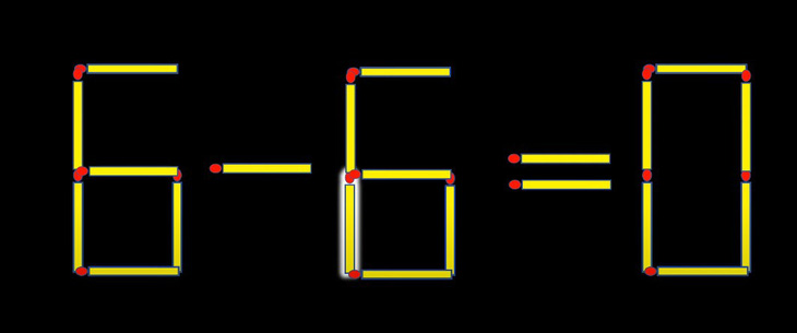 Thử tài IQ: Di chuyển một que diêm để 6-6=1 thành phép tính đúng - Ảnh 1.