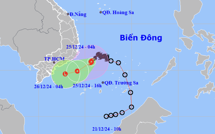 Bão số 10 suy yếu thành áp thấp nhiệt đới, đang trên biển Khánh Hòa - Bình Thuận - Ảnh 2.