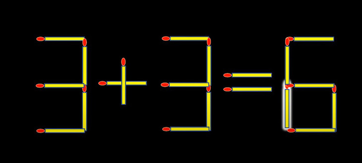 Thử tài IQ: Di chuyển một que diêm để 3+3=8 thành phép tính đúng - Ảnh 1.