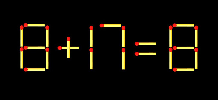 Thử tài IQ: Di chuyển một que diêm để 8+17=8 thành phép tính đúng - Ảnh 1.