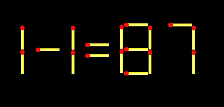 Thử tài IQ: Di chuyển một que diêm để 1-1=87 thành phép tính đúng - Ảnh 1.