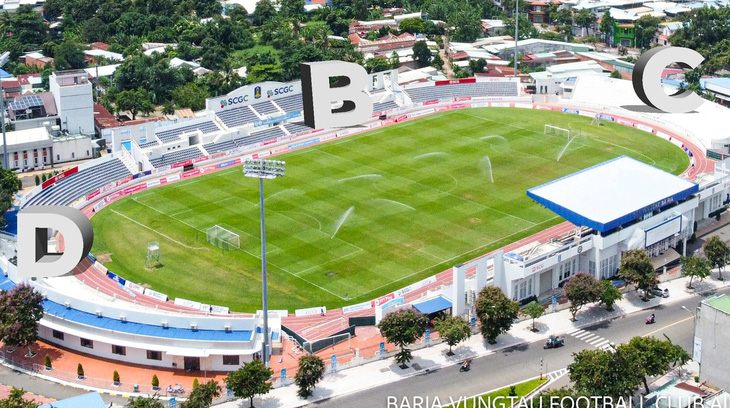 Sân Bà Rịa nơi diễn ra trận đấu ở vòng 8 Giải hạng nhất quốc gia 2023-2024 - Ảnh: CLB BRVT