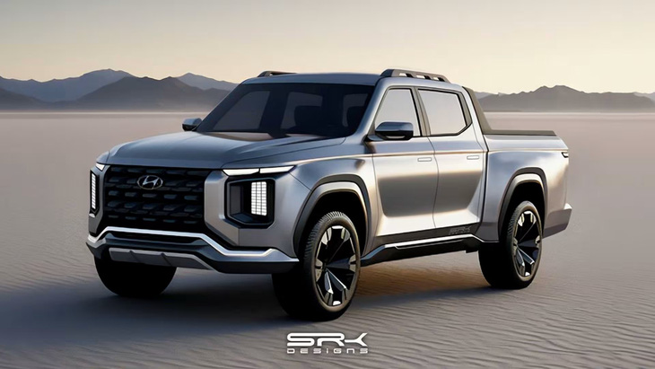 Dự đoán thiết kế một mẫu bán tải điện đến từ Hyundai dựa vào thiết kế Ioniq 7 - Ảnh: SRX Designs