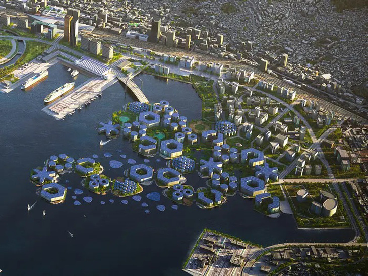 Dự án siêu đô thị Oceanix Busan - Ảnh: BUSINESS INSIDER