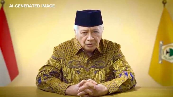 Hình ảnh cố tổng thống Indonesia Suharto được tạo từ AI - Ảnh: ERWIN AKSA/X 