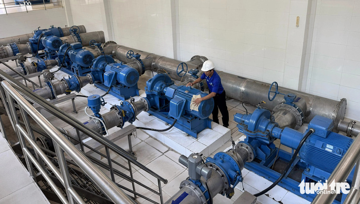Trạm bơm tăng áp cung cấp nước cho các doanh nghiệp hoạt động trong Khu công nghiệp Mỹ Xuân A2 - Ảnh: ĐÔNG HÀ