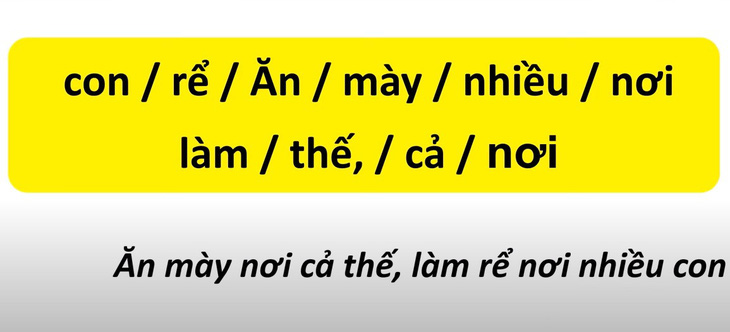 Thử tài tiếng Việt: Sắp xếp các từ sau thành câu có nghĩa (P6)- Ảnh 2.