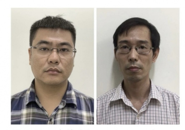 Bị can Phong (trái) và Dương tại cơ quan công an - Ảnh: Bộ Công an
