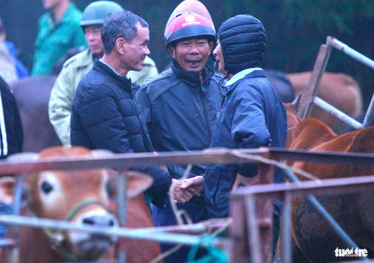 Chợ Nhe được xem là phiên chợ mua bán trâu bò lớn nhất tại Hà Tĩnh - Ảnh: LÊ MINH