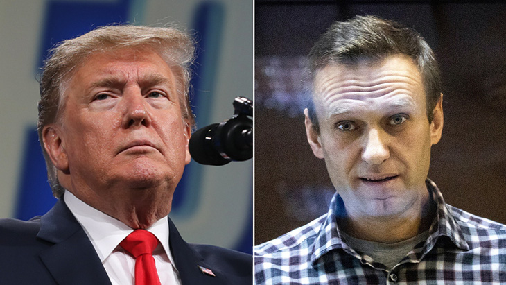 Cựu tổng thống Mỹ Donald Trump (trái) và chính trị gia đối lập Nga Alexei Navalny - Ảnh: FOX NEWS