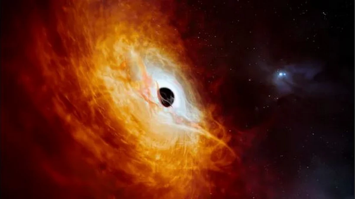 Hình minh họa về lõi sáng của một thiên hà xa xôi được cung cấp năng lượng bởi một lỗ đen siêu lớn - Nguồn: space.com