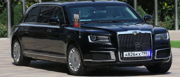 Chiếc limousine Aurus Senat của Tổng thống Putin đến Hội nghị thượng đỉnh lần thứ 5 về các biện pháp tương tác và xây dựng niềm tin ở châu Á (CICA), tại Bishkek, Tajikistan, ngày 15-6-2019 - Ảnh: FOX NEWS