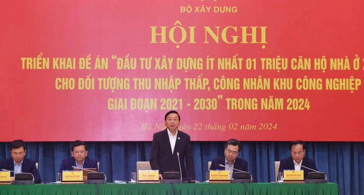 Phó thủ tướng Trần Hồng Hà phát biểu tại hội nghị ngày 22-2 ở Hà Nội - Ảnh: B.NGỌC
