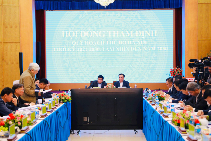 Toàn cảnh phiên họp thẩm định quy hoạch thủ đô Hà Nội thời kỳ 2021 - 2030, tầm nhìn đến năm 2050 - Ảnh: Thành ủy Hà Nội