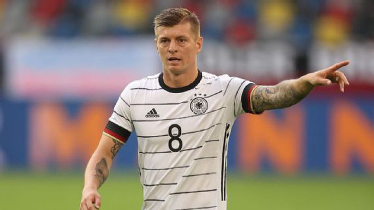 Lần cuối cùng Toni Kroos khoác áo tuyển Đức là vào năm 2021 - Ảnh: Getty Images