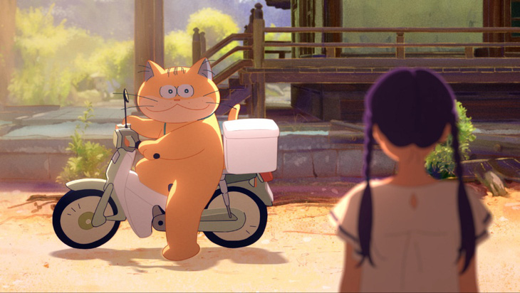 Nhân vật mèo Anzu (trái) trong phim. 