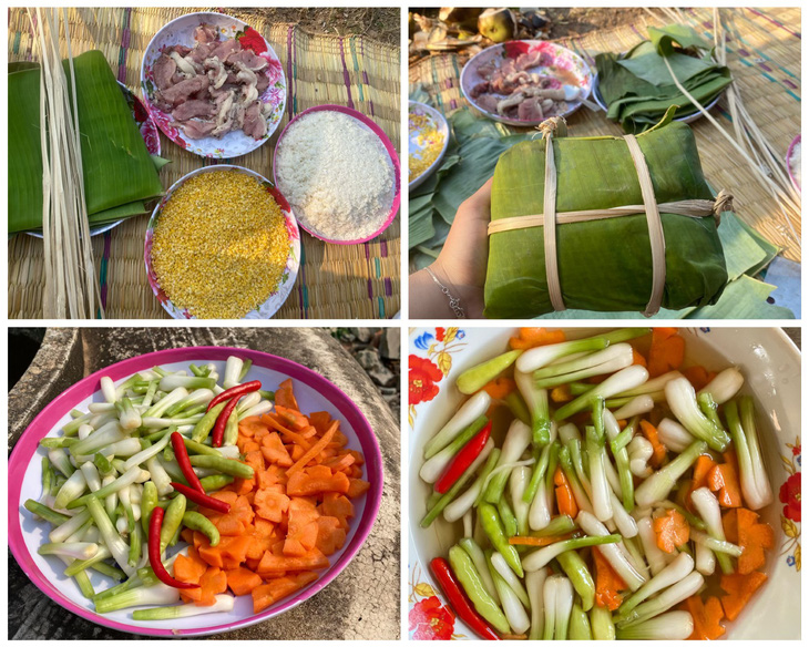 Món ăn ngày Tết của Việt Nam được tác giả làm trên đất nước Lào.