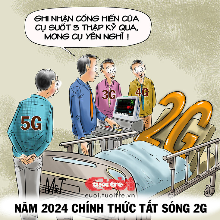Năm 2024 điện thoại 2G sẽ chính thức được &quot;ngắt ống thở&quot; - Tranh: Đỗ Minh Tuấn