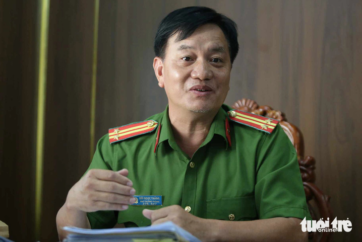 Trung tá Đới Ngọc Thắng, phó trưởng Phòng Cảnh sát hình sự (PC02) Công an TP.HCM - Ảnh: MINH HÒA