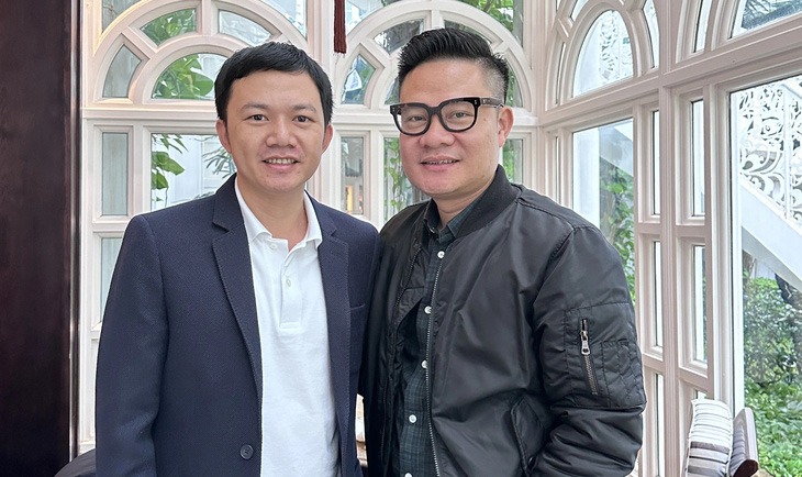 Nghệ sĩ Hoàng Tùng (bìa phải) và nhạc sĩ Nguyễn Bá Hùng - Ảnh: NVCC
