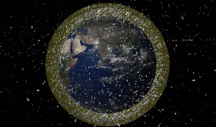 Ảnh mô phỏng số lượng rác thải xung quanh Trái đất - Ảnh: ESA