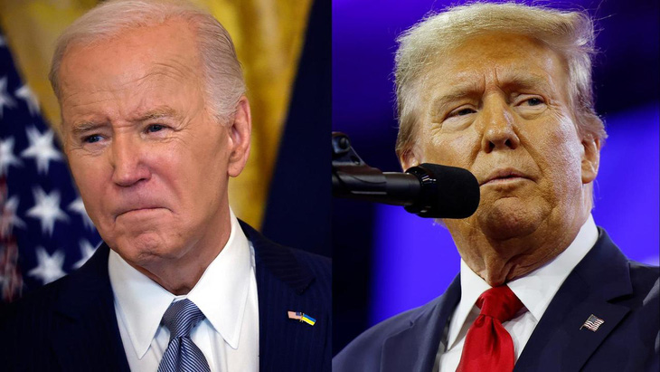 Tổng thống Mỹ Joe Biden (trái) và cựu tổng thống Donald Trump - Ảnh: CBS NEWS