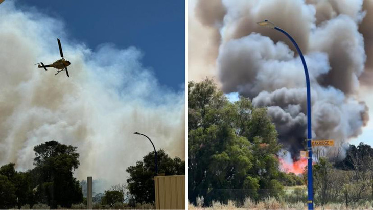 Đội cứu hỏa đang ra sức dập đám cháy rừng nguy hiểm cách Perth 160km - Ảnh: Webster Aparri/7news.com.au