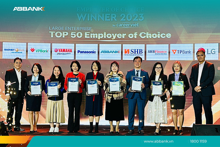 ABBANK được vinh danh Top 10 Nhà tuyển dụng được yêu thích ngành Tài chính - Ngân hàng - Chứng khoán năm 2023