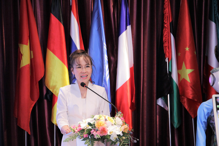 Chủ tịch SOVICO Nguyễn Phương Thảo tại cuộc họp với Bộ trưởng Tài chính Hồ Đức Phớc 15-10-2021 - Ảnh: HDB