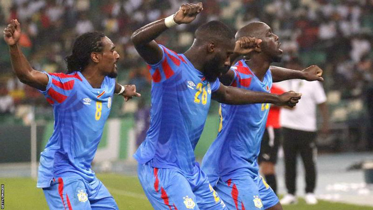 Các tuyển thủ Congo ăn mừng chiến thắng trước Guinea - Ảnh: Getty