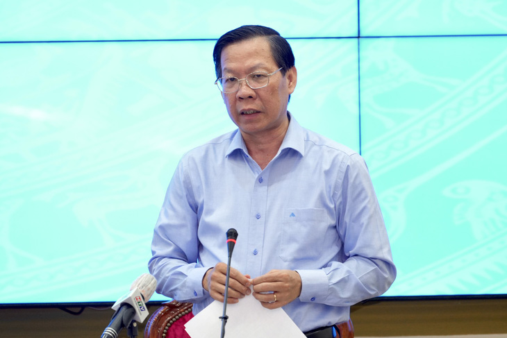 Chủ tịch UBND TP.HCM Phan Văn Mãi nêu ý kiến - Ảnh: HỮU HẠNH 