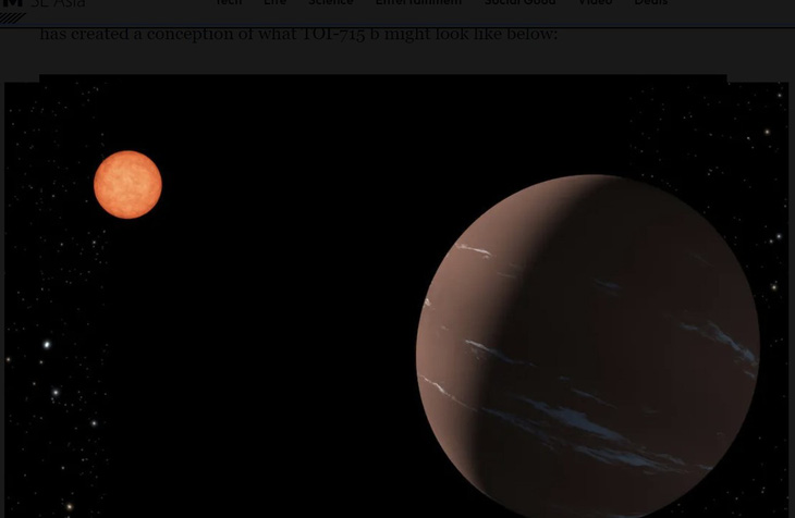 Hình ảnh siêu Trái đất TOI-715 - Ảnh: NASA