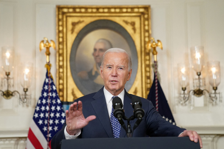 Tổng thống Mỹ Joe Biden phát biểu tại Nhà Trắng hôm 8-2 - Ảnh: Reuters