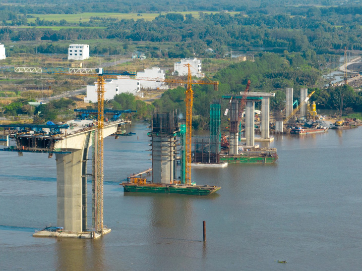 Gói thầu cầu Nhơn Trạch dự kiến hoàn thành sớm 4 tháng so với tiến độ hợp đồng - Ảnh: Ban quản lý dự án Mỹ Thuận.