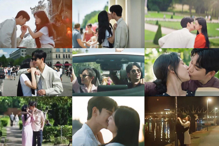 Loạt khoảnh khắc lãng mạn, nụ hôn ngọt ngào của Kim Soo Hyun và Kim Ji Won trong tập 1 Queen of Tears khiến mọt phim phấn khích