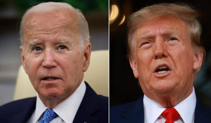 Tổng thống Mỹ đương nhiệm Joe Biden và cựu tổng thống Mỹ Donald Trump đang là hai ứng viên hàng đầu trong cuộc đua vào Nhà Trắng năm 2024 - Ảnh: CNN