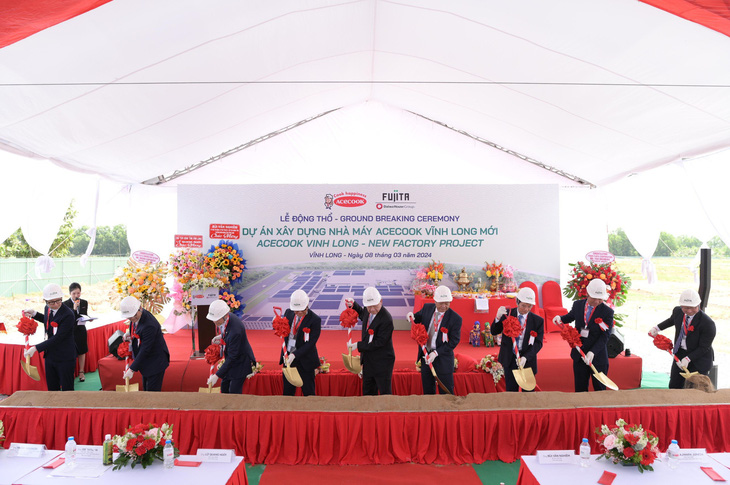 Lễ động thổ Dự án nhà máy Acecook Việt Nam mới tại Tỉnh Vĩnh Long . Ảnh: Đ.H