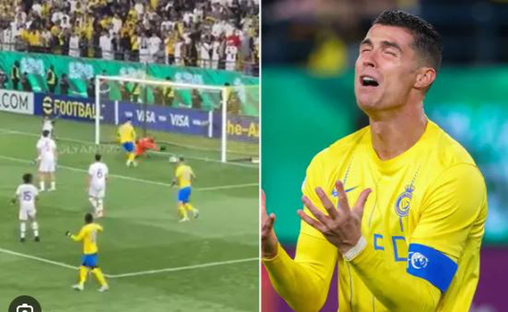 Phản ứng của Ronaldo sau pha bỏ lỡ khó tin nhất sự nghiệp - Ảnh: Getty
