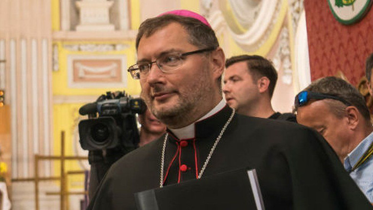 Tổng giám mục Visvaldas Kulbokas, sứ thần Tòa thánh tại Ukraine - Ảnh: BBC/GETTY IMAGES