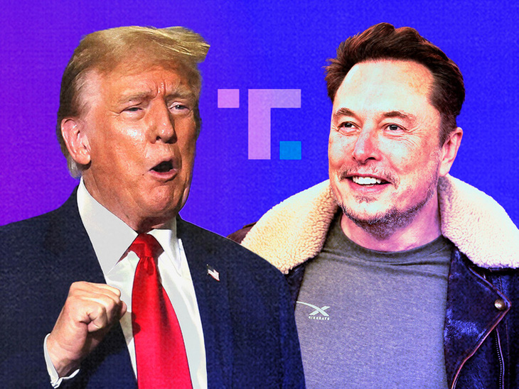 Cựu tổng thống Mỹ Donald Trump và tỉ phú Mỹ Elon Musk - Ảnh: BUSINESS INSIDER/AFP, GETTY IMAGES