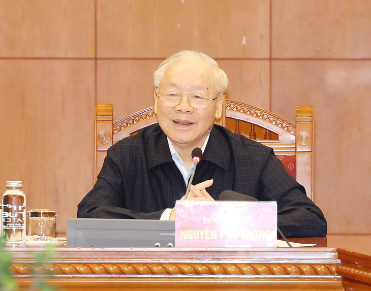 Tổng bí thư Nguyễn Phú Trọng phát biểu kết luận phiên họp - Ảnh: TTXVN