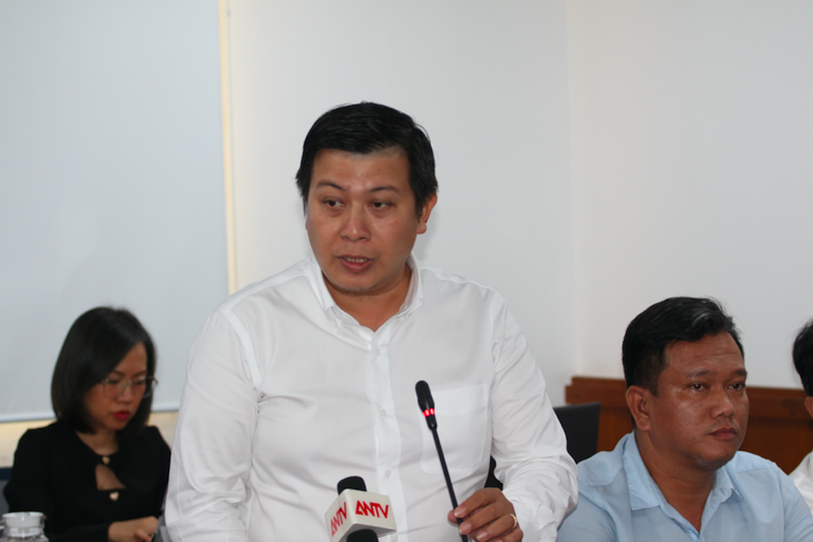 Ông Nguyễn Huy Bình - trưởng phòng kế hoạch đầu tư, Ban Quản lý đầu tư xây dựng hạ tầng đô thị TP.HCM - thông tin tại họp báo - Ảnh: T.N