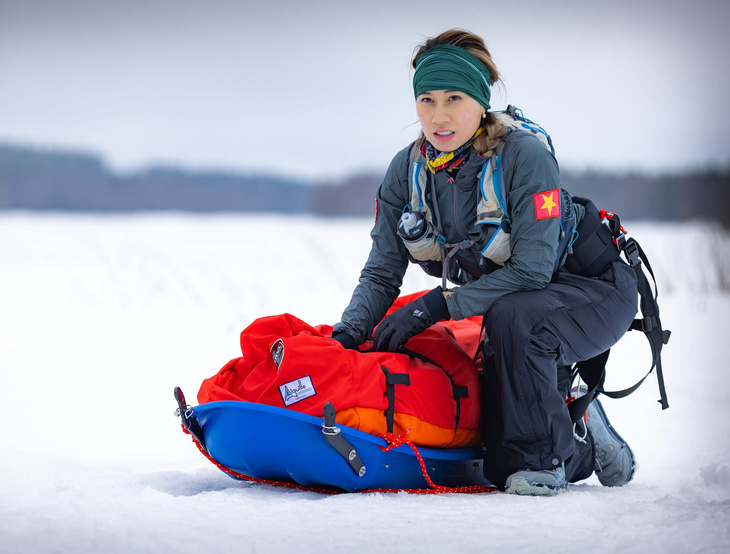Thanh Vũ hoàn thành chạy 500km trên tuyết tại Thụy Điển - Ảnh: FBNV