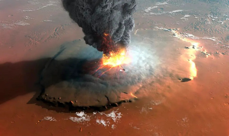 Phát hiện núi lửa 'khủng' hơn Everest trên sao Hỏa