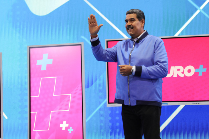Tổng thống Venezuela Nicolas Maduro tranh cử nhiệm kỳ 3 - Ảnh: AFP