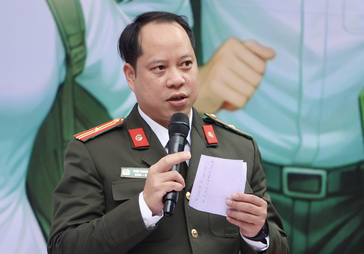 Thiếu tá Triệu Thành Đạt, chuyên viên chính, Cục Đào tạo, Bộ Công an - Ảnh: NGUYỄN KHÁNH