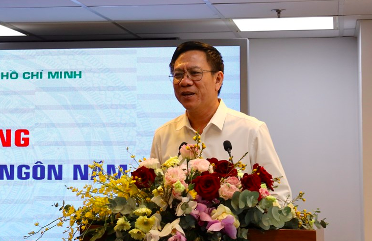 Phó giám đốc Sở Thông tin và Truyền thông TP Nguyễn Ngọc Hồi phát biểu tại lễ khai giảng - Ảnh: TTBC 