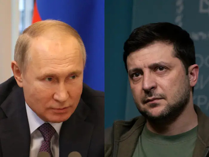 Tổng thống Nga Vladimir Putin (trái) và Tổng thống Ukraine Volodymyr Zelensky - Ảnh: BUSINESS INSIDER/GETTY IMAGES