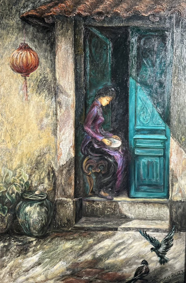Tác phẩm sơn dầu “Yên” của họa sĩ Phan Thị Thùy Trang